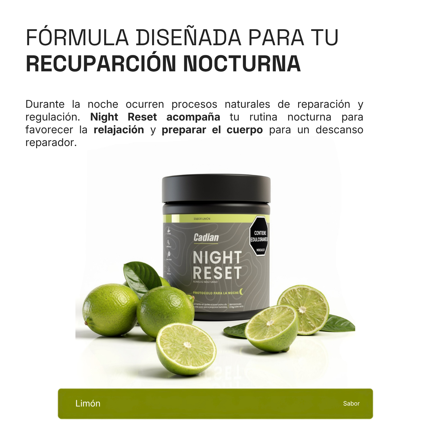 NIGHT RESET: Fórmula avanzada para un sueño reparador